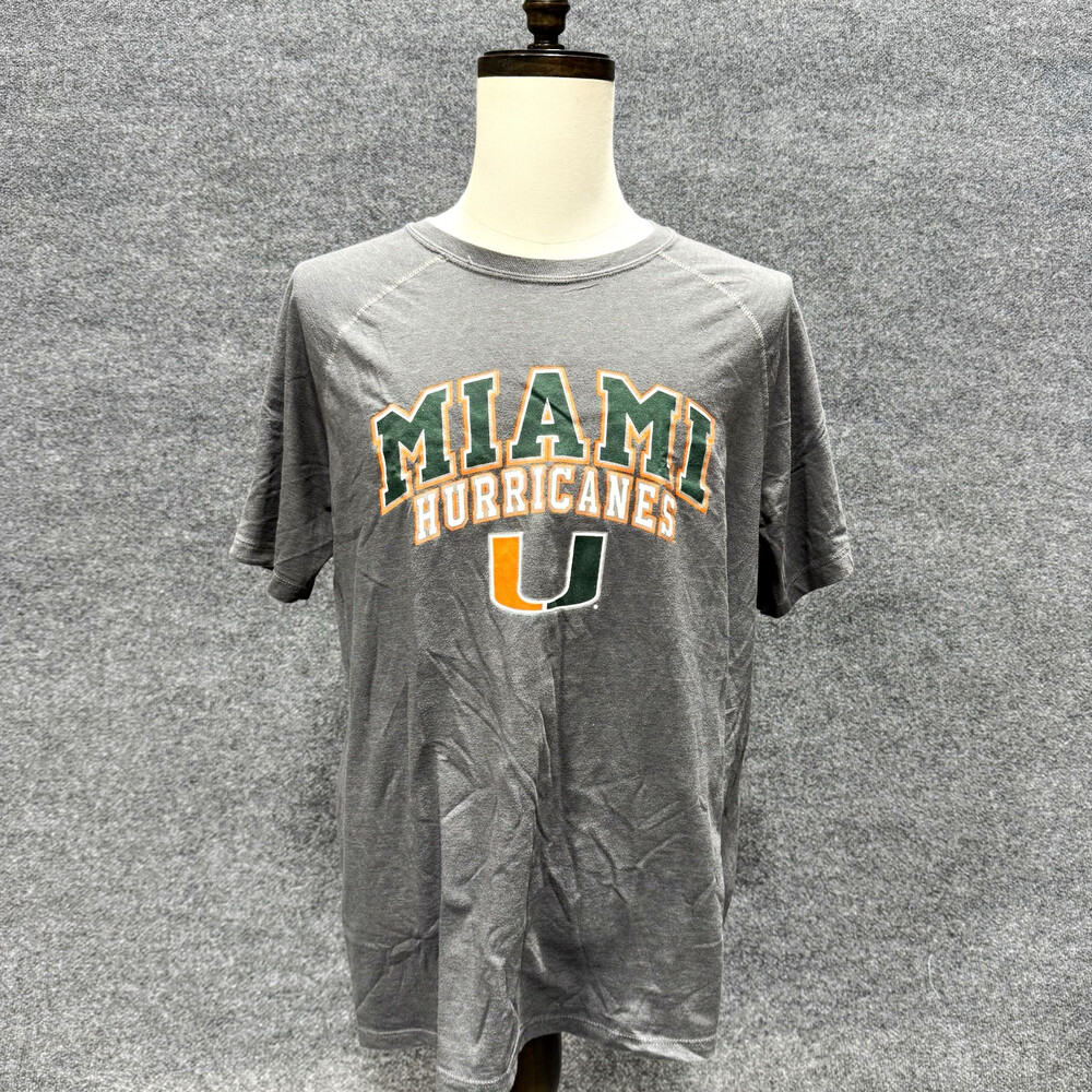 Champion Miami Hurricanes T-Shirt XL Gray Arch Logo NCAA Officially Licensed